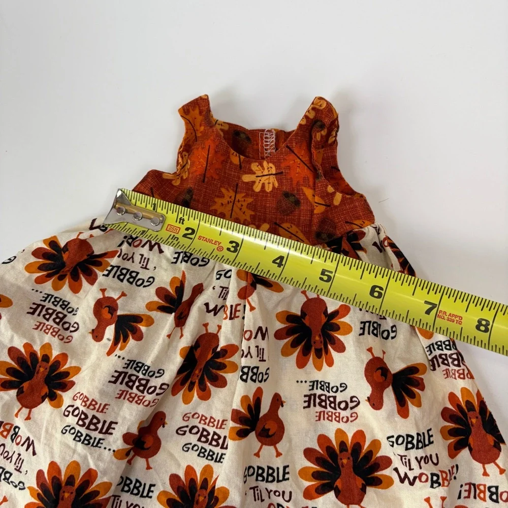 Handmade‎ 18” Doll Thanksgiving Fall Outfit Dress Cape and Slippers